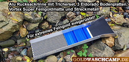 Goldwaschset 4 Super Fein und Grobgold Waschrinne Vortex/Eldorado!