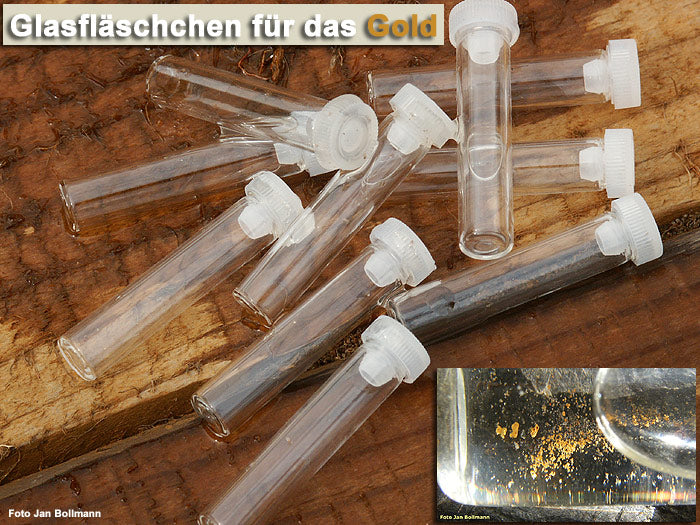 Glasröhrchen für Gold