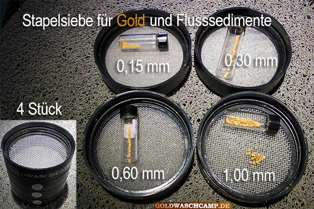 Stapelsiebe für Gold