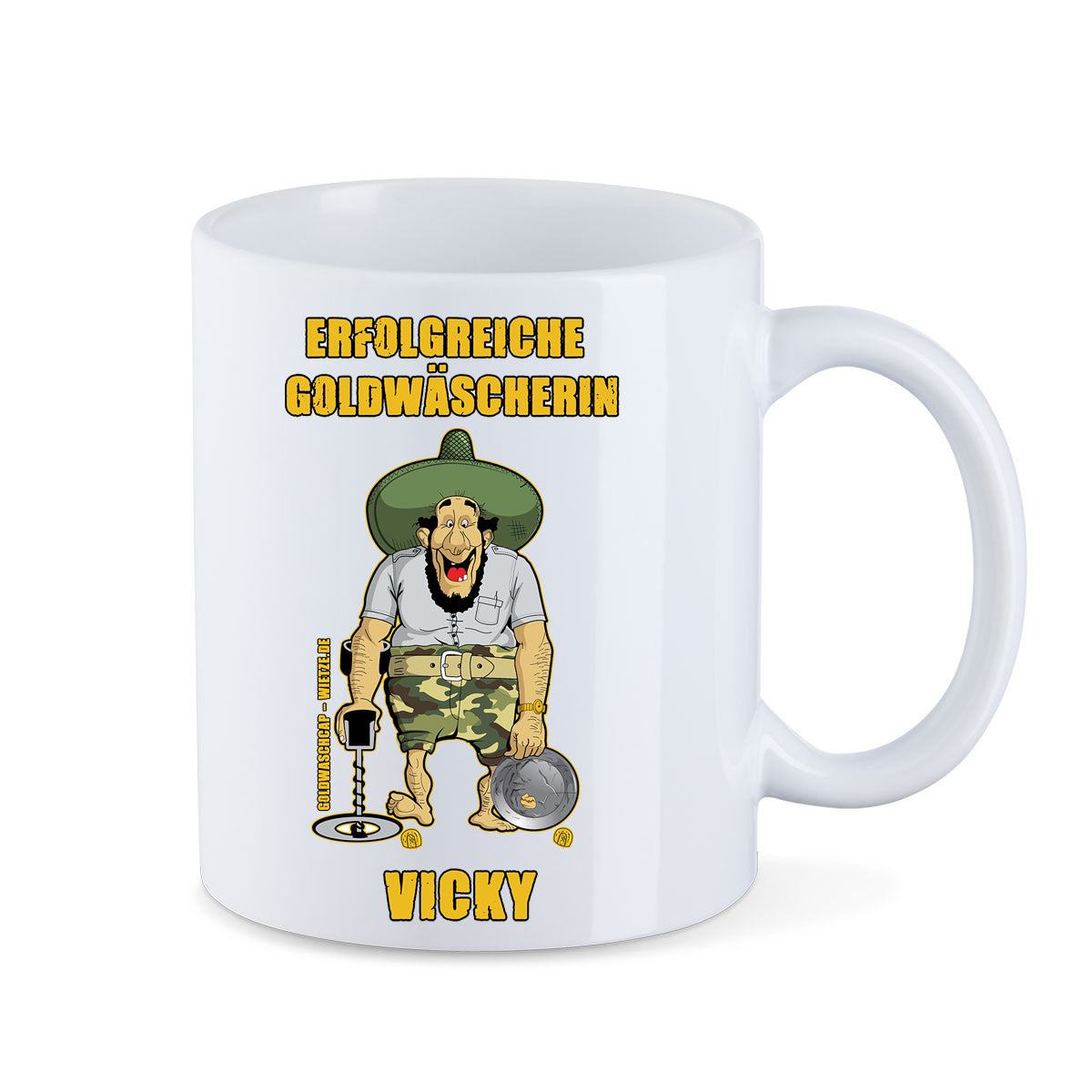 ERFOLGREICHE-GOLDWÄSCHERIN-Tasse Personalisiert